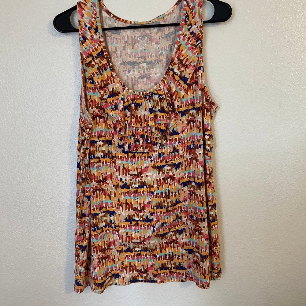 Multicolored Tank Top with Ruffles